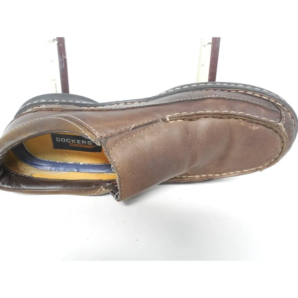 Dockers Stain Defender Men's 9.5 M‎ Brown Leather Loafer/Slip on Shoes
